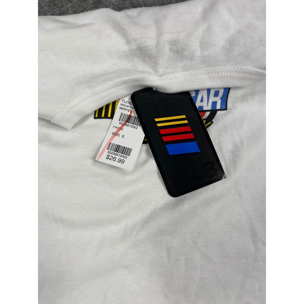 NASCAR Racing T-Shirt Size S‎ Kids White Checkered Flag Short Sleeve Top - Picture 3 of 4